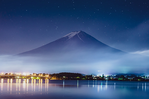 Mt. Fuji Japan Mountain Night Starry Sky Milky Way
