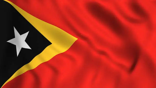 East Timor flag waving in the wind