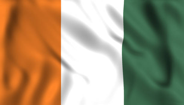istock ivory coast Georgie flag waving in the wind 999500366