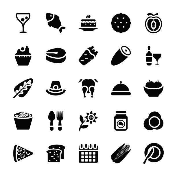 Food and Gifts Flat Icons Pack Great creativity and outstanding icons enriched this pack is bringing you food and gifts item designs. Here, each and everything related to cookery items and food ingredients is mentioned either it be natural, grilled, organic or artificial. From kids favorite to lavish cuisine and from drink parties to fruit items, each and everything is itemized here. sunflower vine stock illustrations