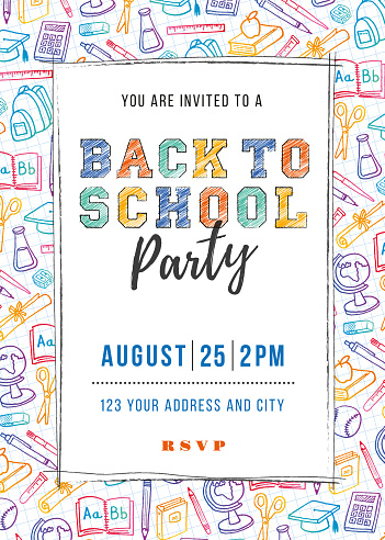 Back to School Party Invitation Template