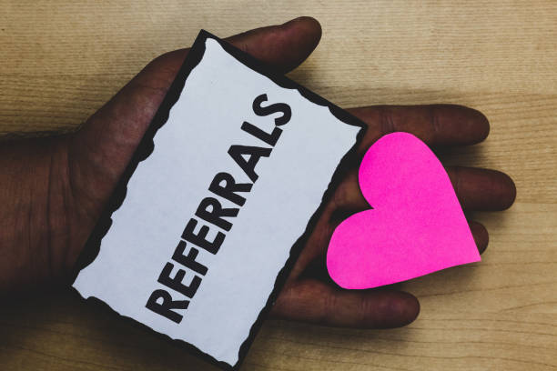 istock Handwriting text Referrals. Concept meaning Act of referring someone or something for consultation review Paper nice art hart love lover name romantic memories ideas thoughts. 999648568