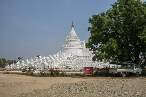 The Mya Thein Tan Pagoda (aka Hsinbyume Pagoda) in Mingun, built in 1816, it is based on descriptions of the mythical Sulamani pagoda on Mount Meru.