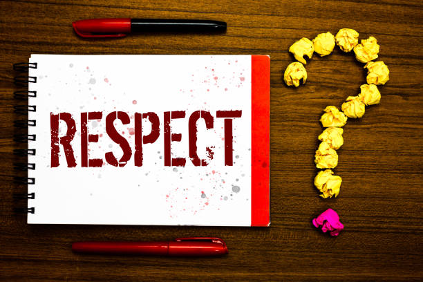 Conceptual hand writing showing Respect. Business photo text Feeling of deep admiration for someone or something Appreciation Marker notepad nice art ask crumpled papers mistakes several tries conceptual respecto de la demostración de la escritura a mano. texto de la foto de negocios sentimiento de profunda admiración por alguien o algo agradable arte de apreciación marcador bloc de notas pedir papeles arrugados errores varios intentos.