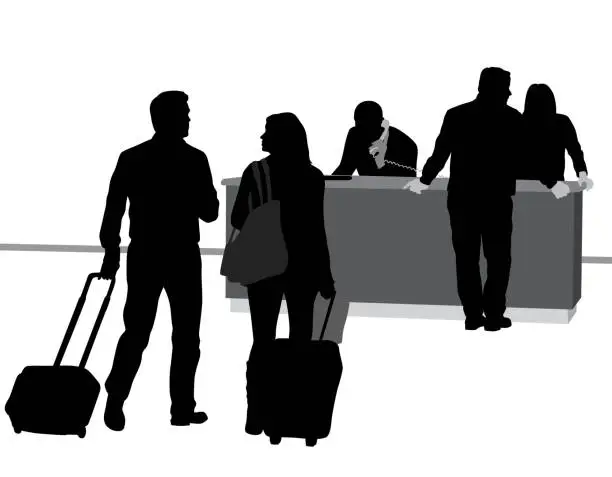 Vector illustration of Hotel Check In Concierge