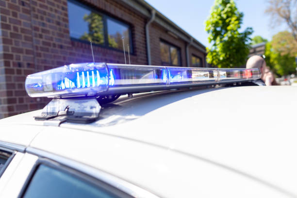 istock Emergency lights on an american police car 999746064