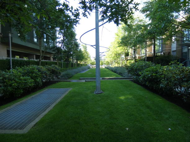 istock Garden and Pond at a Highrise Building 999768724