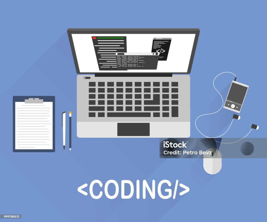 Flat Design Style Modern Vector Illustration Concept Of Programmer Or ...