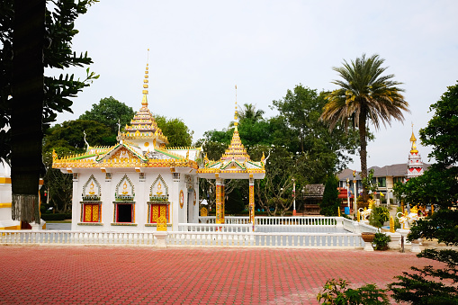 Beautiful White church of Wat Nantaram Temple at Phayao Province,Thailand