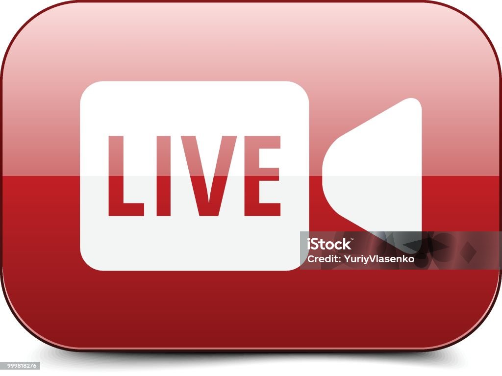 Live Simple Button Live Video Button Illustration Stock Illustration - Download Image Now ...