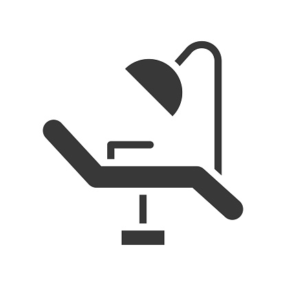 Dental chair, dental related solid icon