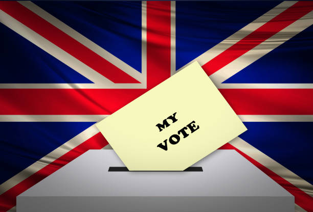 istock Ballot box with national flag on background- United Kingdom 999824598