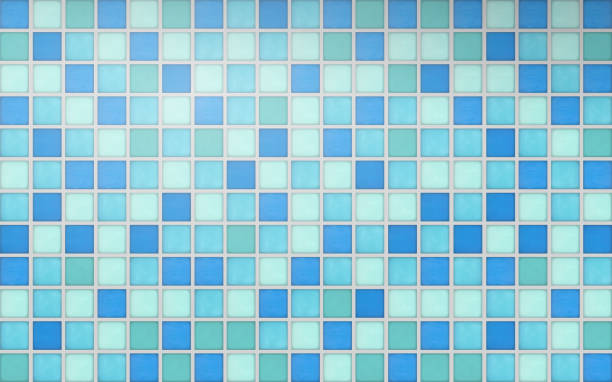 Mosaic tiles ceramic vector Realistic mosaic tiles in vector format bathroom designs stock illustrations
