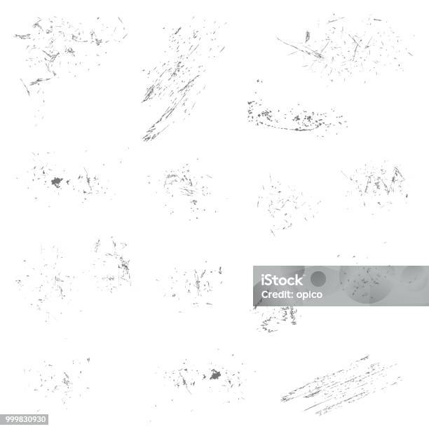 Grunge Scratches Elements In Eleven Groups Stock Illustration - Download Image Now - Abstract, Ancient, Anniversary