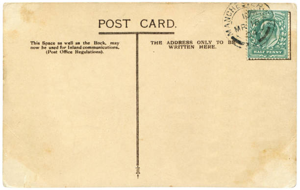 istock vintage blank British postcard sent from Manchester in the 1904 999831078