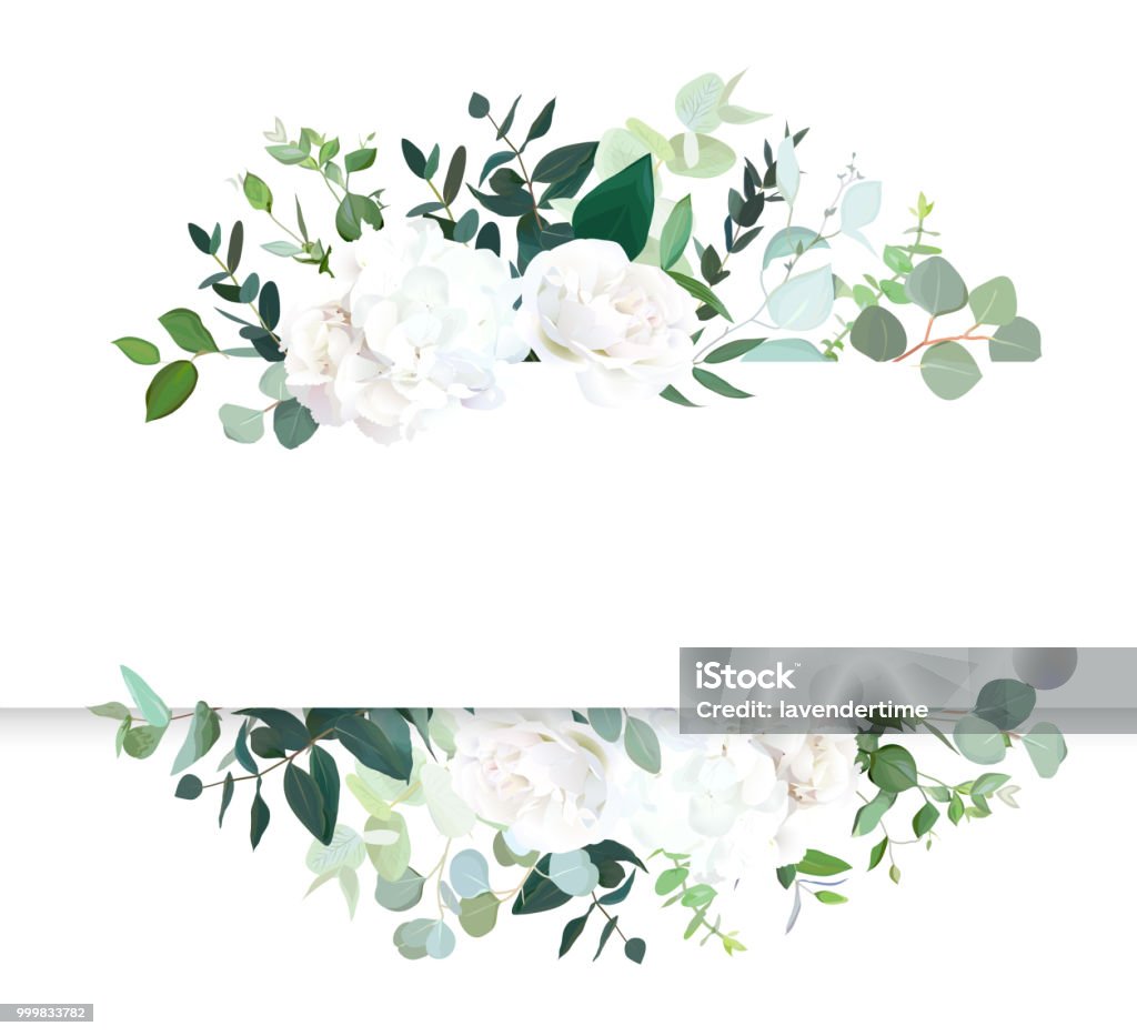 Bandeira de design floral vetor horizontal do casamento. - Vetor de Flor royalty-free