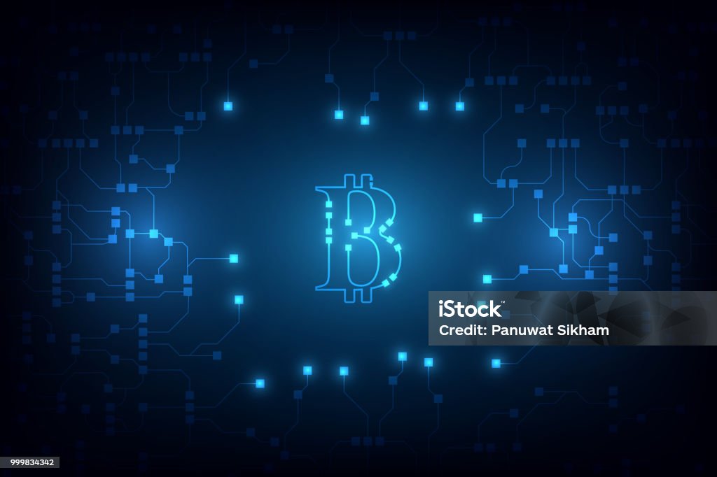 digital bitcoin crypto currency vector background. Bitcoin vector illustration background Blockchain stock vector