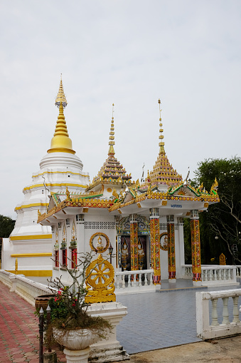 Beautiful White church of Wat Nantaram Temple at Phayao Province,Thailand