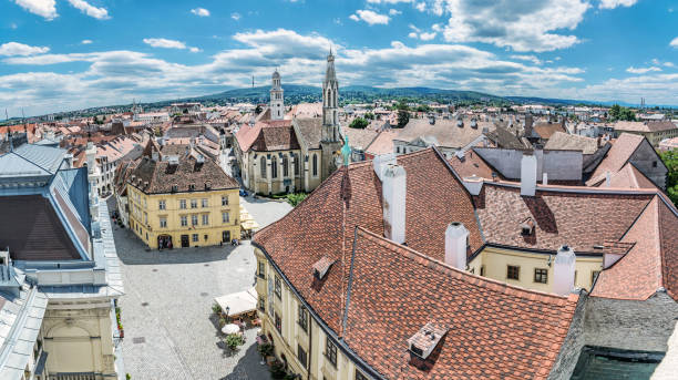 istock Historic Main square from Fire tower, Sopron, Hungary 999845820