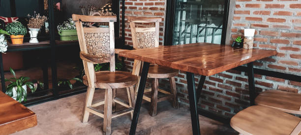 istock Empty on people . Coffee shop interior design With chairs and brick walls. 999858536