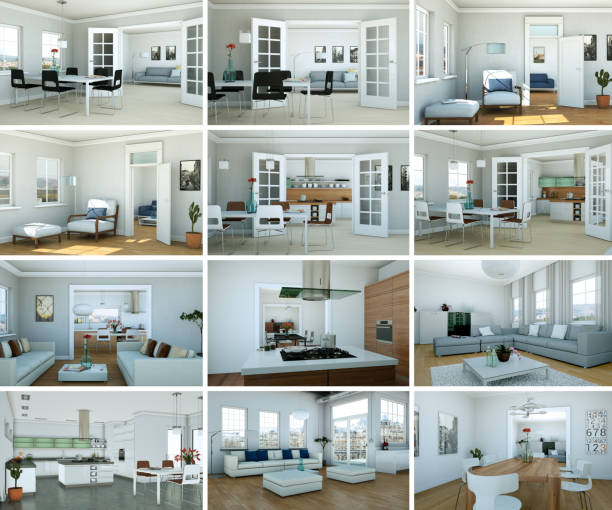 Modern empty home interior