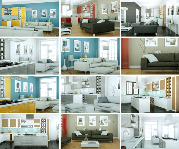 istock Set of modern living room Interior design 999864996