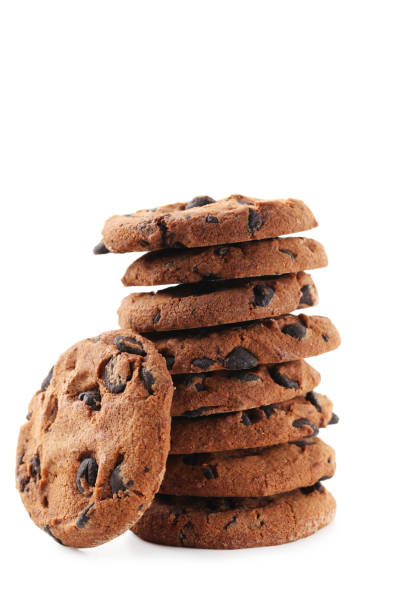 istock Chocolate chip cookies isolated on white background 999865240