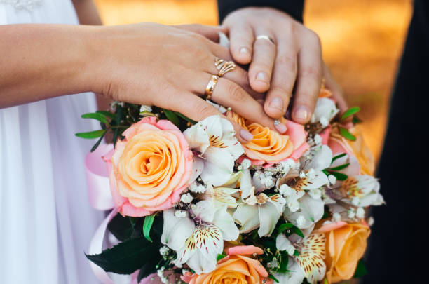 istock Wedding rings , creating a new family, wedding concept 999869628