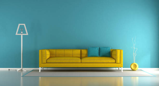 istock Blue and yellow living room 999883974