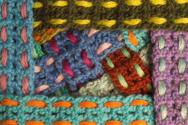 istock Handmade knitted colorful wool texture background 999892570