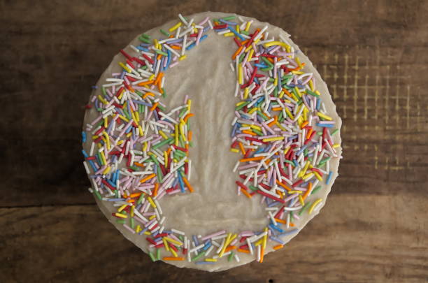 A smash cake for a baby's first birthday