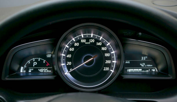 istock Close up of car dashboard and odometer 999911010