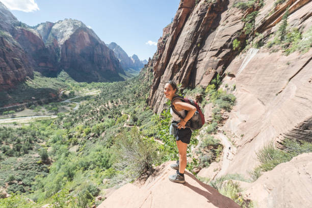 istock Solo female hiker in the Utah mountains 999913330