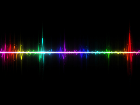 Sound waves colorful abstract background.