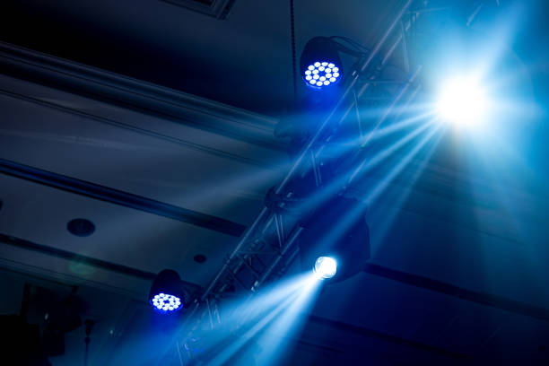istock beam light at indoor party hall, white light is beautiful. 999930440