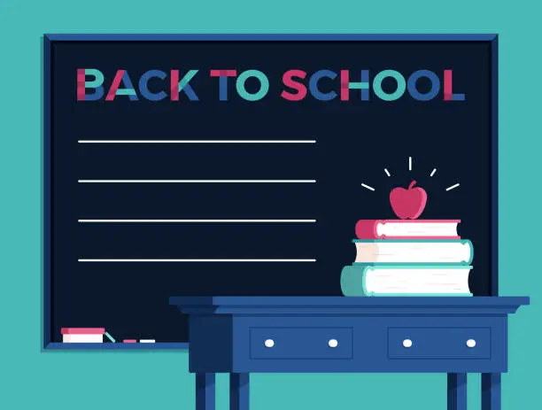 Vector illustration of Back to School Chalkboard Background