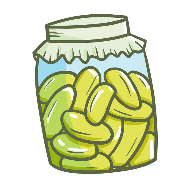 Funny Mango Pickles In A Jar Stock Illustration - Download Image Now -  Cute, Jar, Pickle - iStock