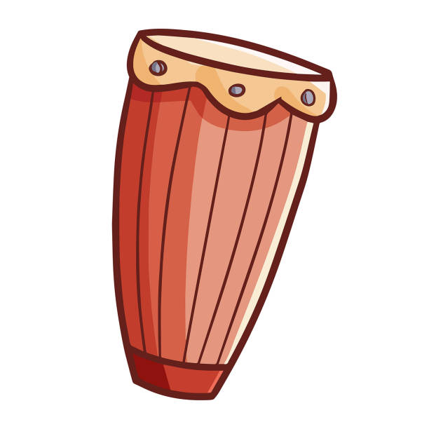 cute red brown Congo drum Funny and cute red brown Congo drum ready to use - vector cartoon of a african bongo drums stock illustrations
