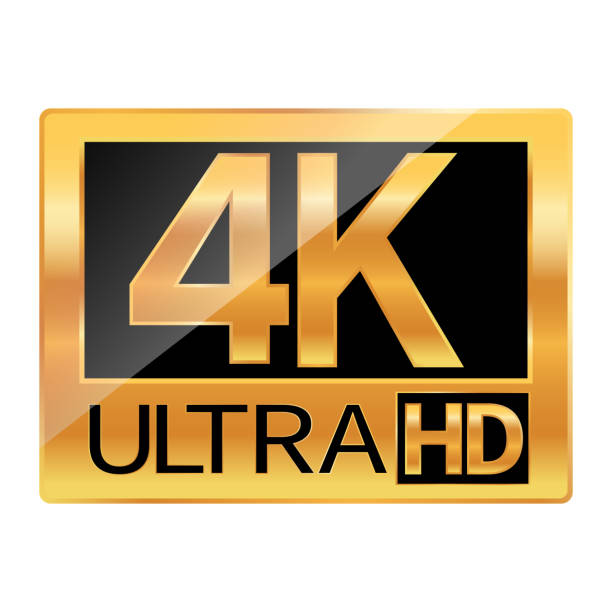 ilustraciones, imágenes clip art, dibujos animados e iconos de stock de icono de resolución de 4 k ultra hd para web y móvil - resolución 4k