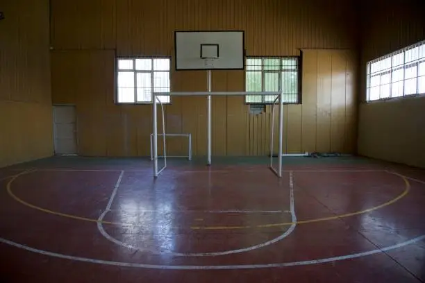 Indoor basketball hall