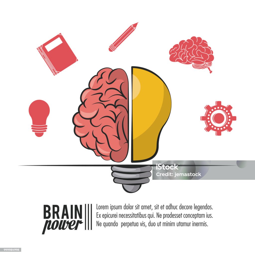 Brain Power Poto Brain Power Poster Stock Illustration - Download Image Now - Abstract ...