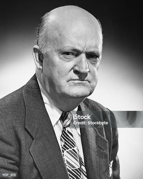 Man Frowning Stock Photo - Download Image Now - Black And White, Serious, Photography