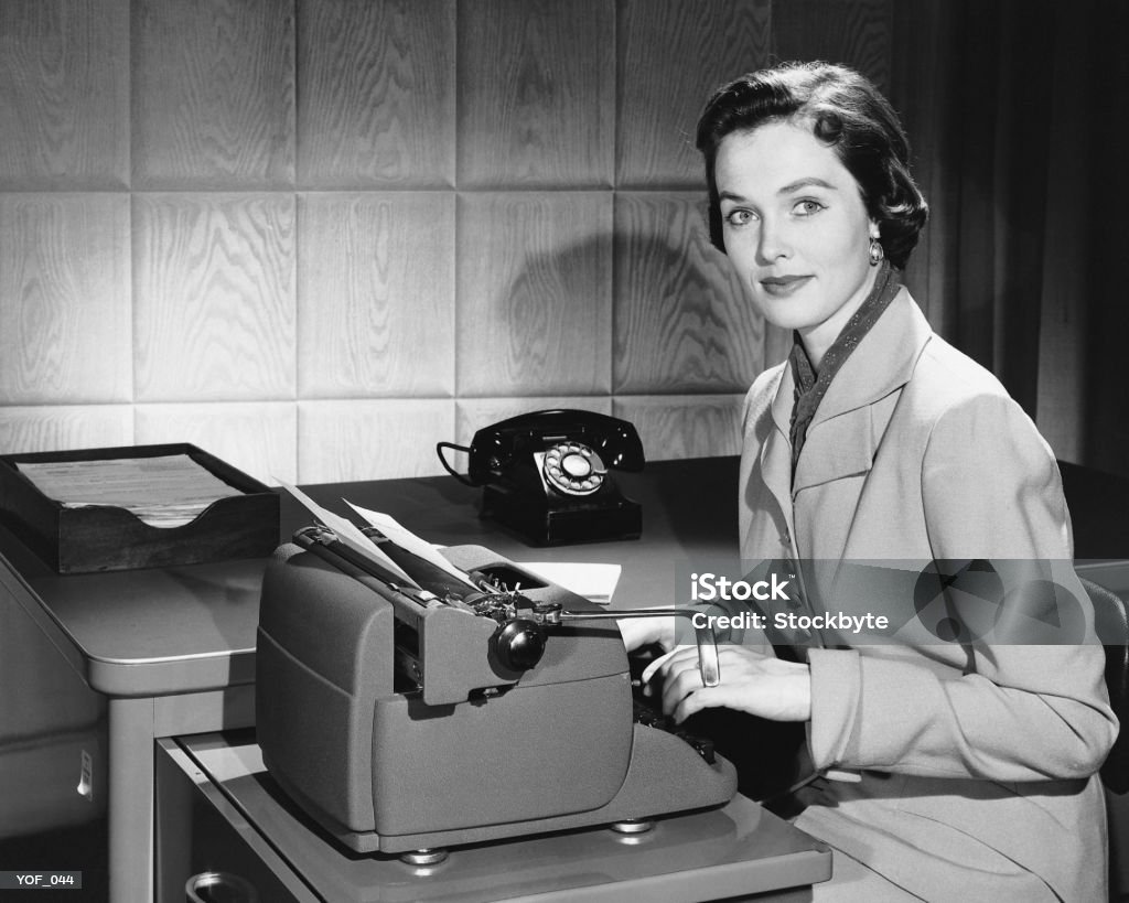 Woman typing  1950-1959 Stock Photo