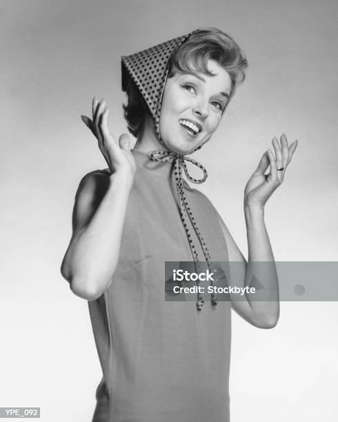 Woman Gesturing Stock Photo - Download Image Now - 1950-1959, Adults Only, Black And White