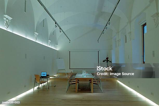 Empty Conference Room Stock Photo - Download Image Now - Blue, Business, Business Meeting