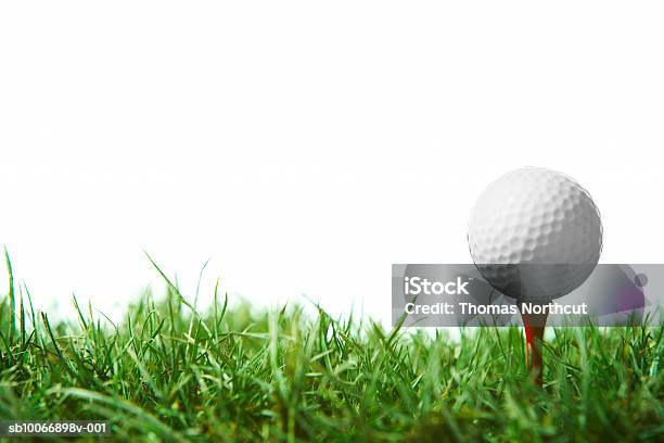 Golfball On Tee Stock Photo - Download Image Now - Golf, Golf Ball, Tee - Sports Equipment