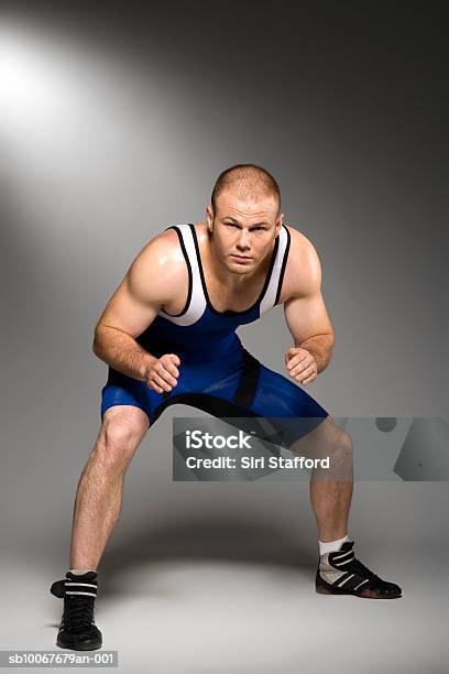 Male Wrestler Portrait Stock Photo - Download Image Now - Wrestling, Combat Sport, Portrait