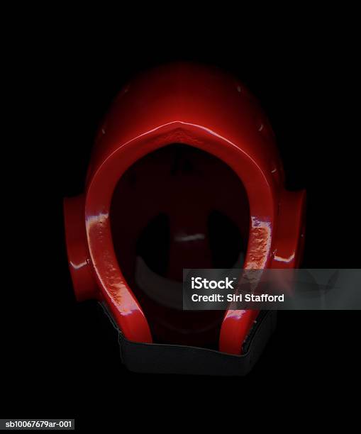 Tae Kwon Do Helmet On Black Background Stock Photo - Download Image Now - Black Background, Close-up, Colored Background