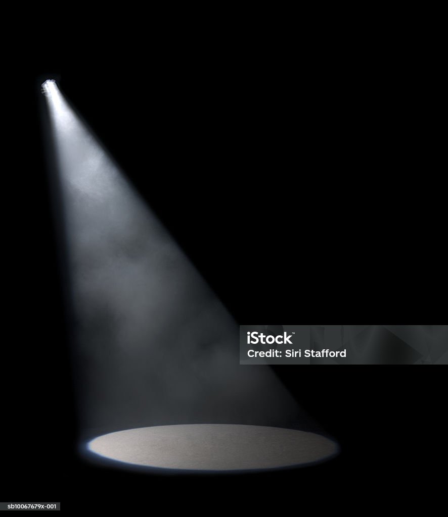 Spotlight in studio  Smoke - Physical Structure Stock Photo