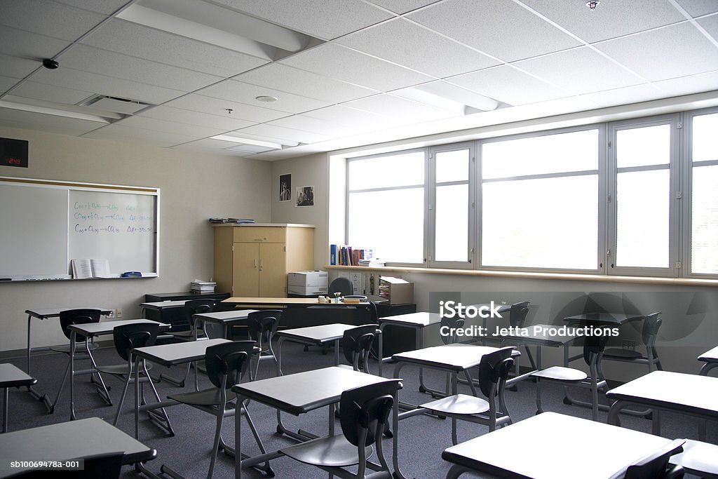 High school classroom USA, Washington State, Bellevue, Interlake High School Classroom Stock Photo